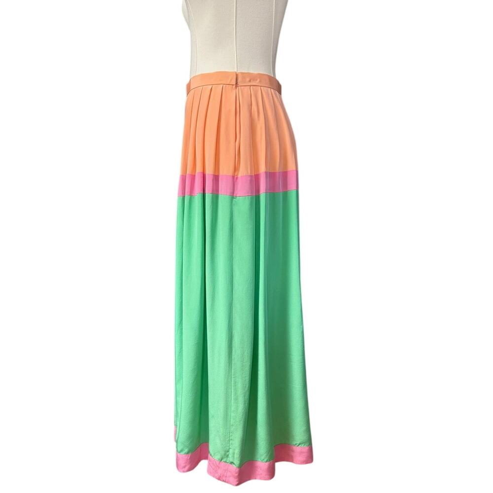 Oscar de la Renta Miss O 1970 Vintage 100% Silk Skirt Size 8 Block Color - Picture 4 of 8